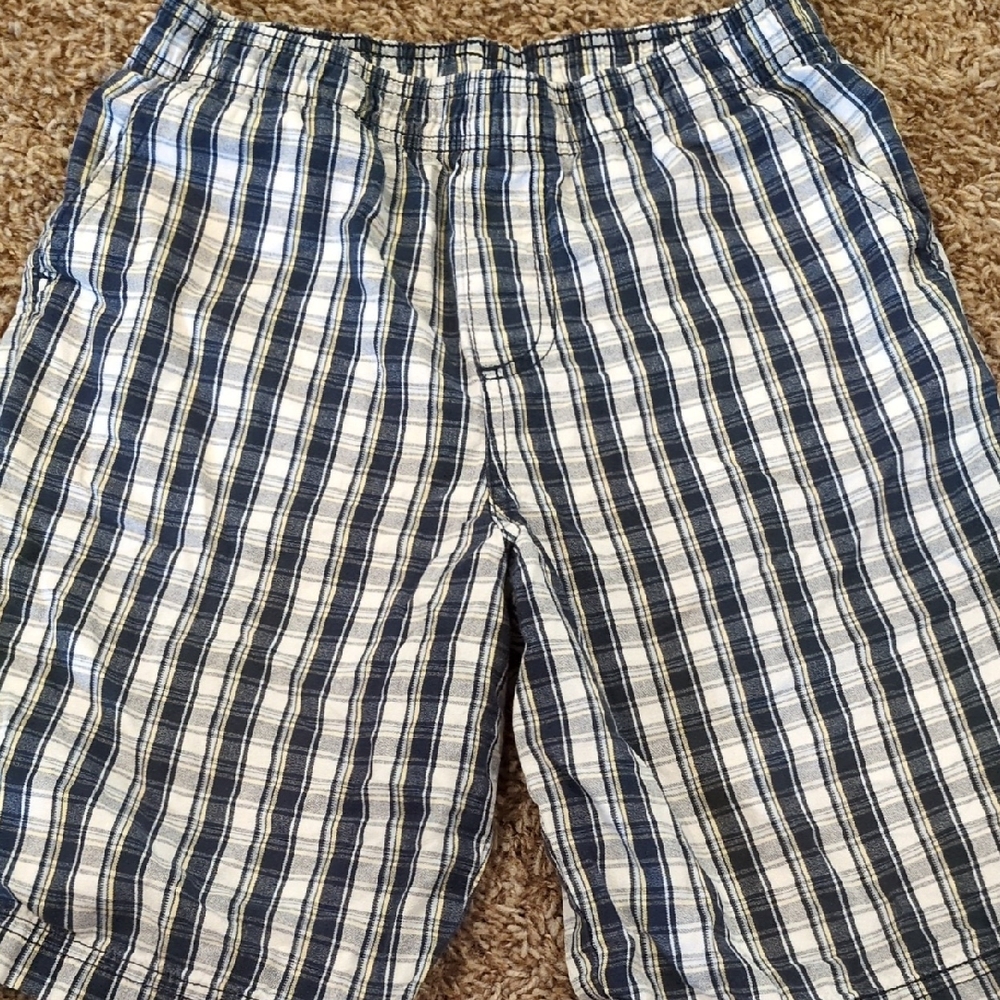 Faded Glory Boys Navy Plaid Shorts